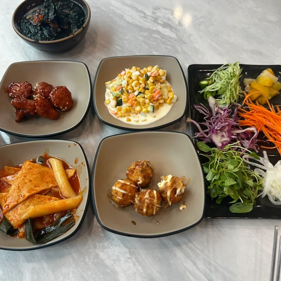 Ponzu, peanut and chili sauces for shabu-shabu