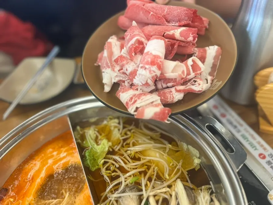 Two-broth shabu-shabu pot