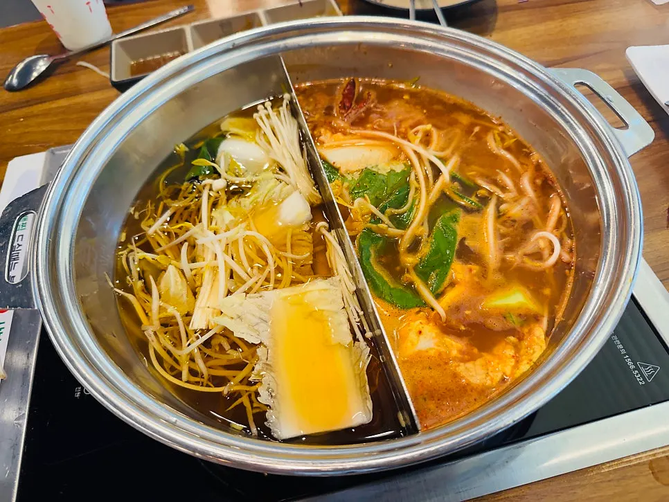 Table at Pyeonbaek Hoegwan Main Branch after finishing the meal