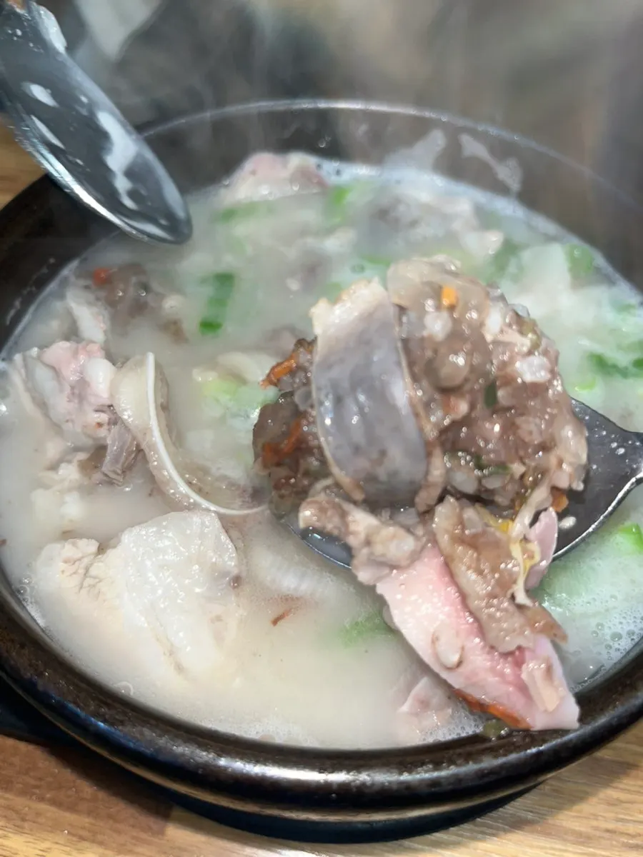 Pyeongando sundae-guk served in a stone bowl