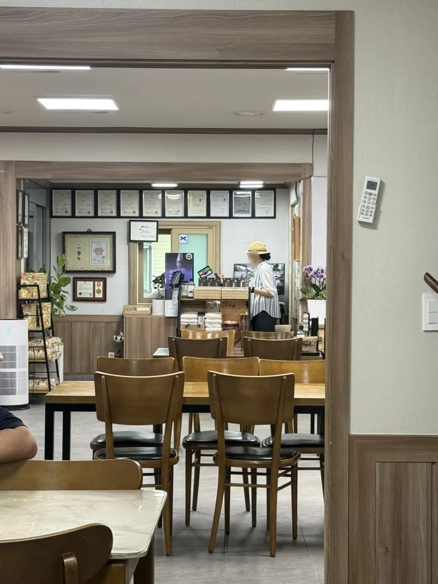 Migayeon dining hall with generously spaced tables