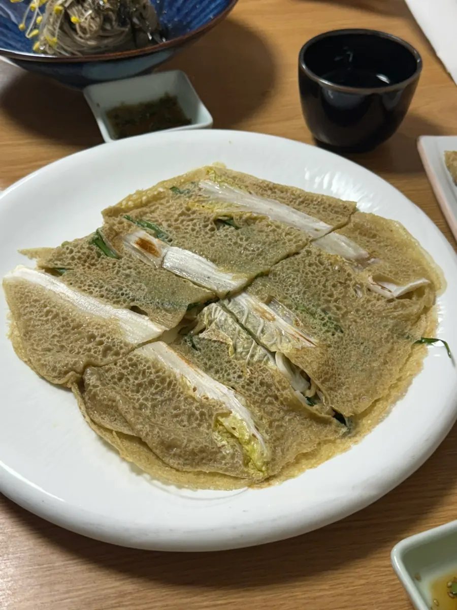 Handmade buckwheat pancake fried fresh to order