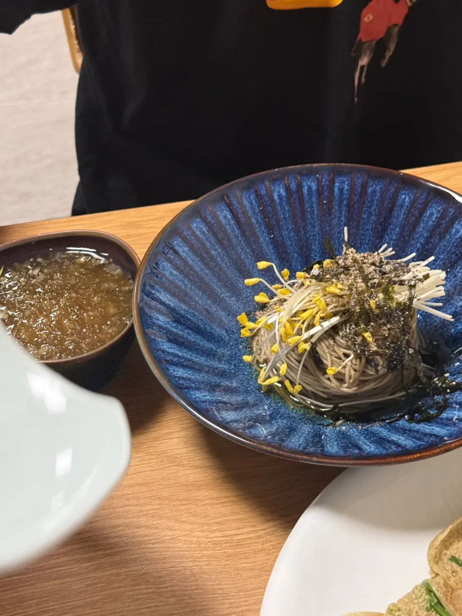 Close-up of migamyeon noodles and broth