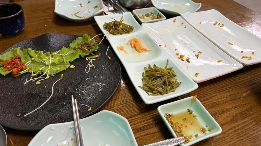 Empty bowls after finishing everything
