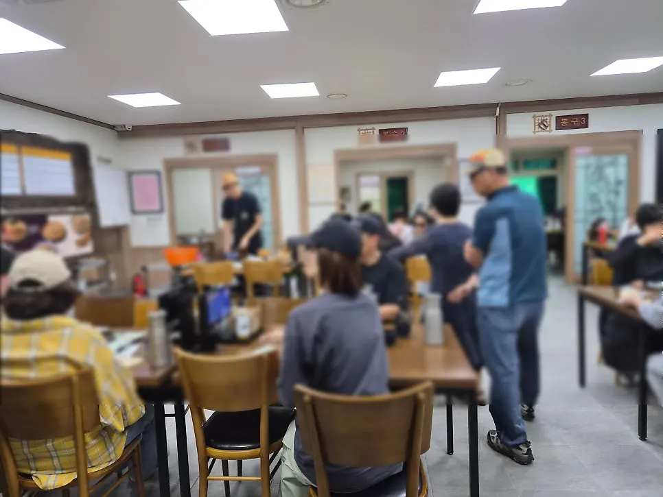 Interior of Bongpyeong Memil Migayeon with widely spaced seating