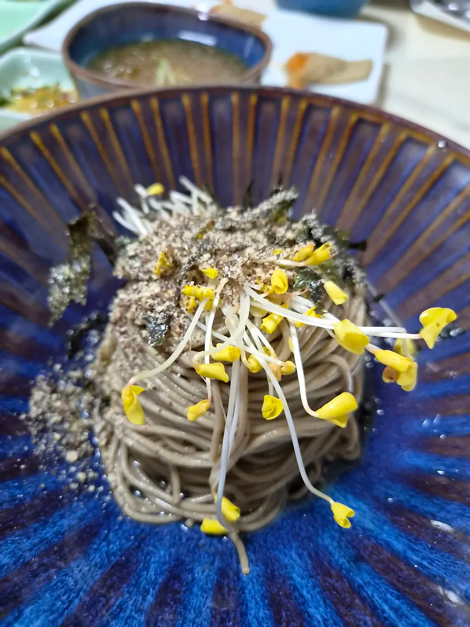 100% buckwheat migamyeon served with broth on the side