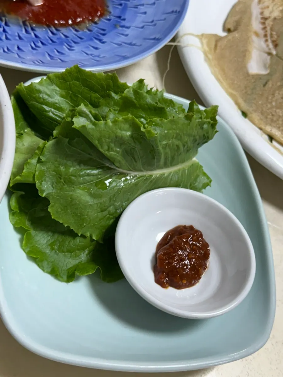 A piece of the buckwheat pancake