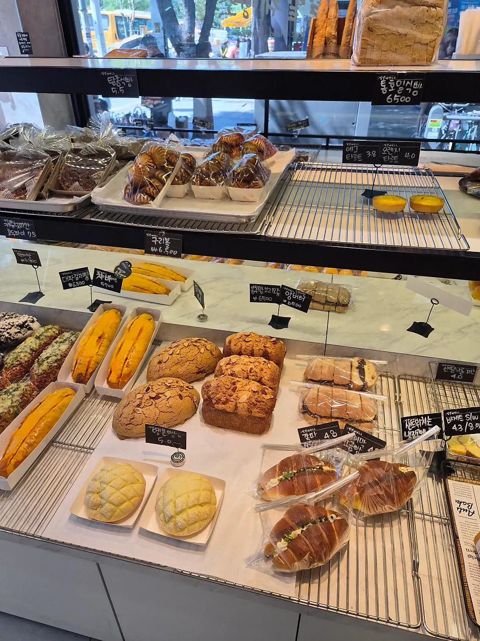 Daily freshly baked bread on display