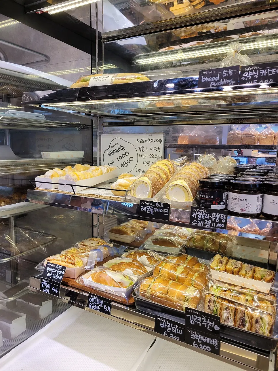 Vertical shot of freshly baked bread on display