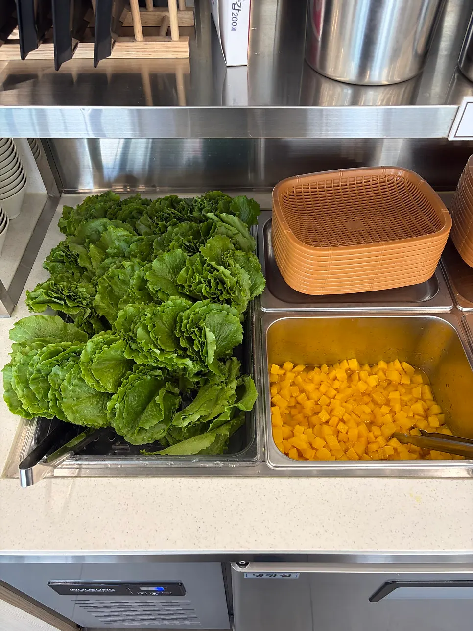 Lettuce and ssamjang at the self-bar