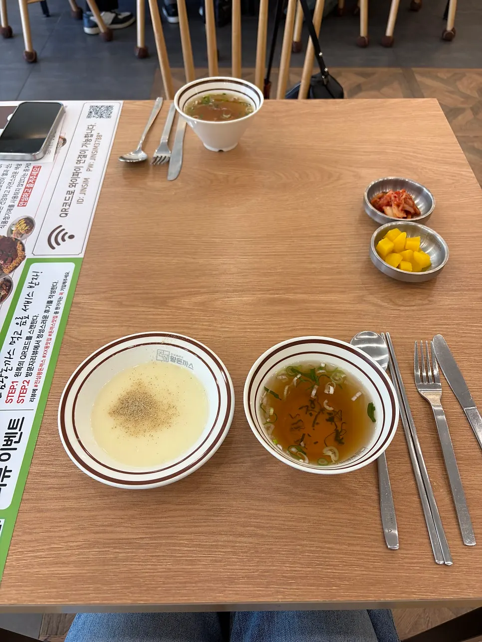 Tableware set up at the table