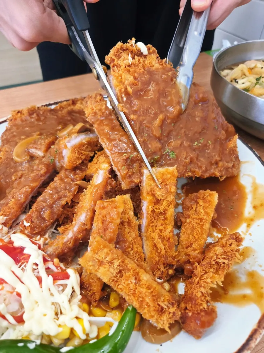 King donkatsu the size of two regular cutlets