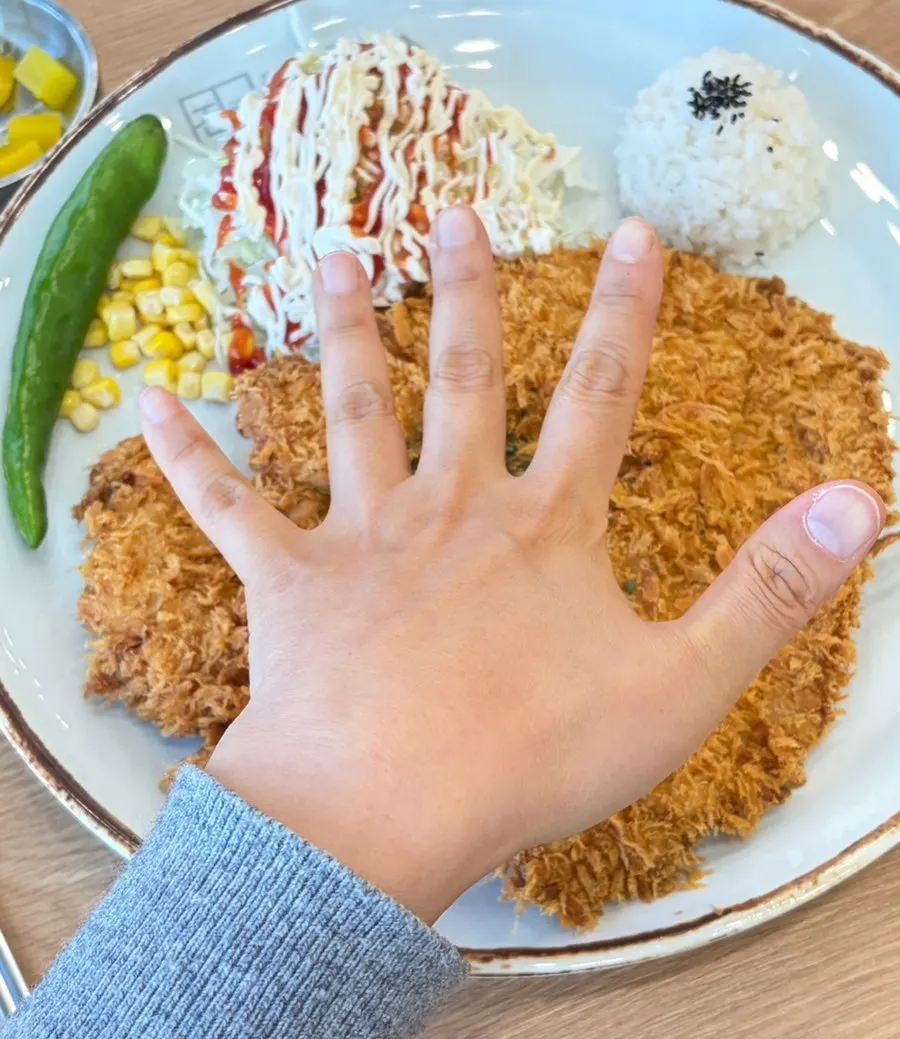 Crispy king donkatsu served with sauce
