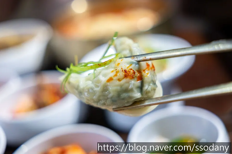 속이 꽉 찬 고기만두 단면