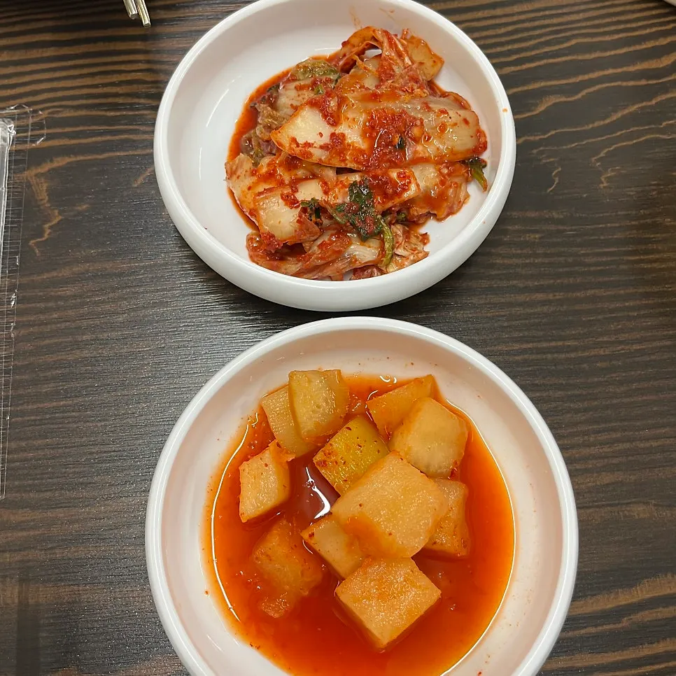 Complimentary braised beef side with cheongyang chili