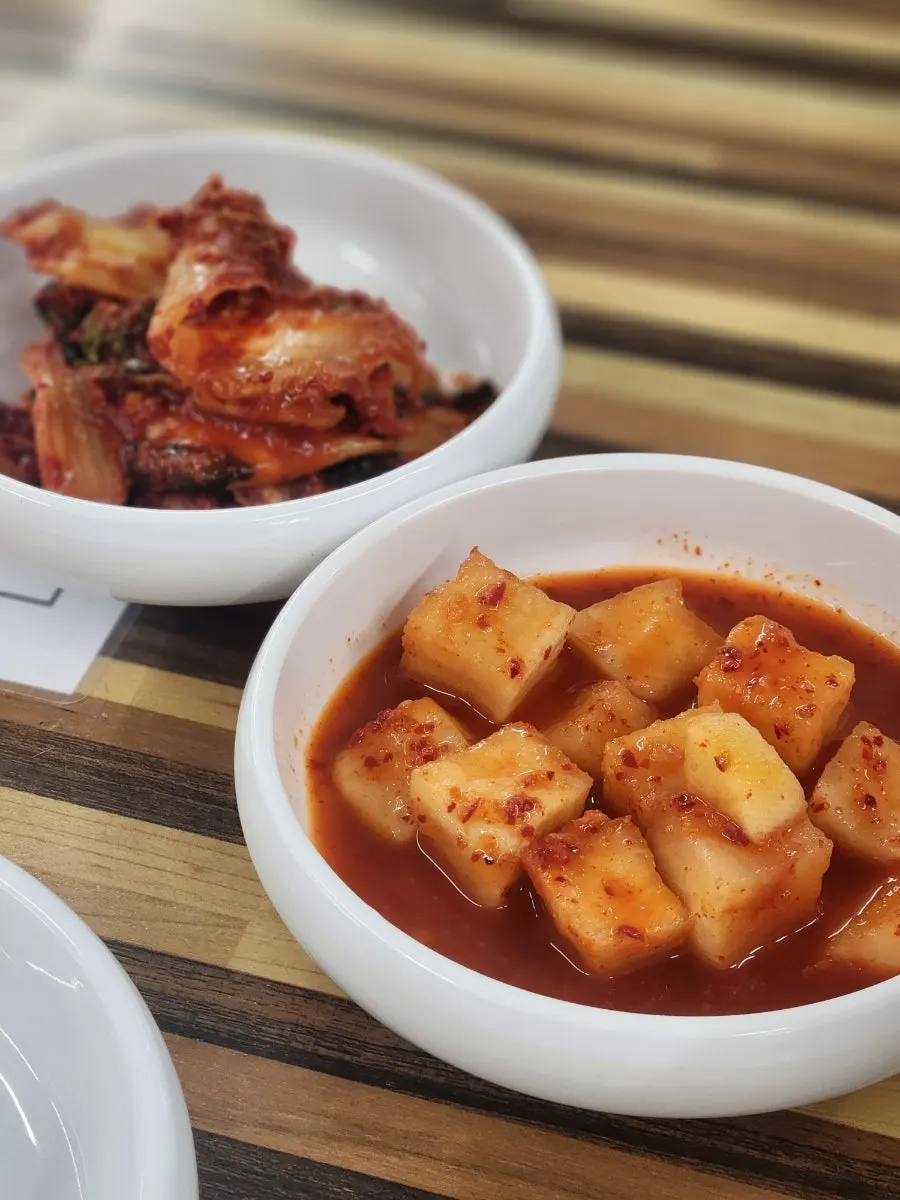 Side dish plate served alongside the bossam