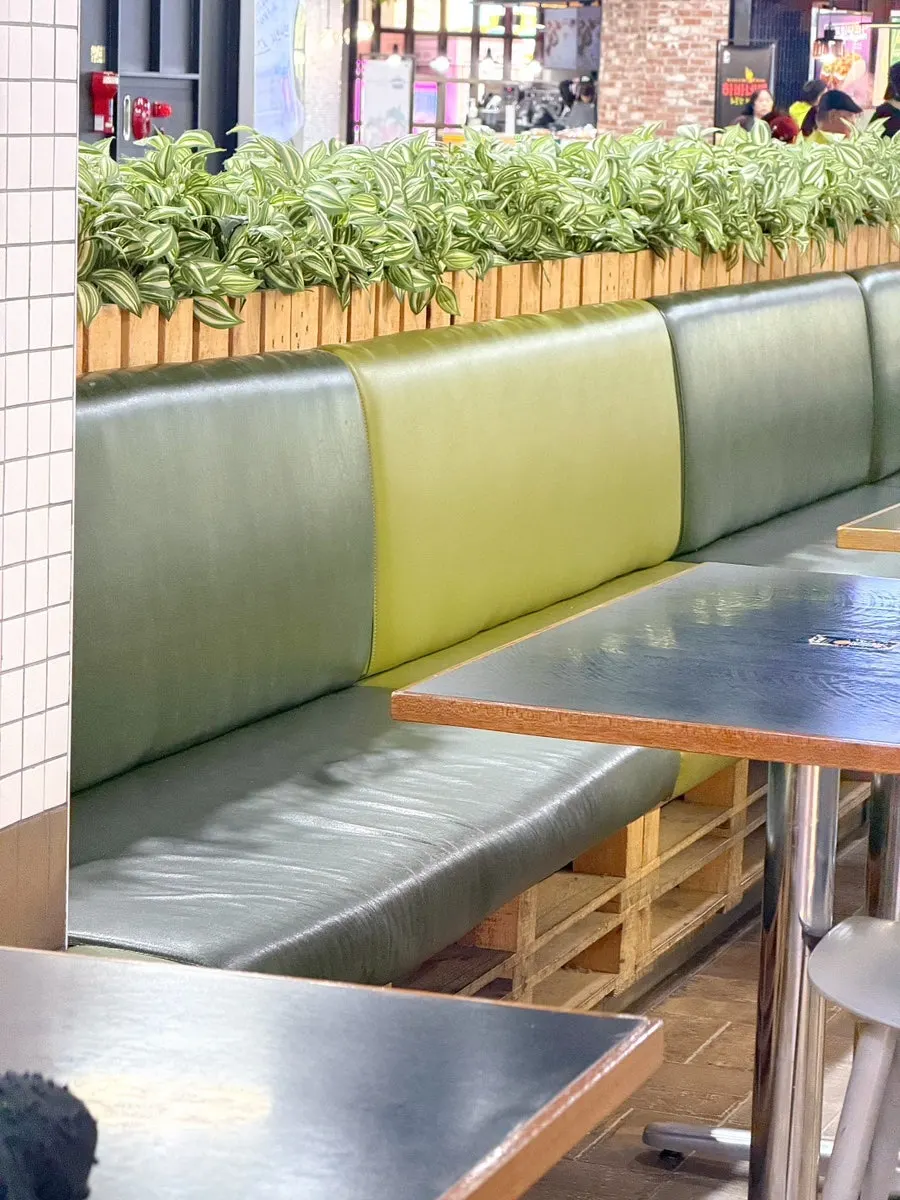 Interior with sofas and standard tables