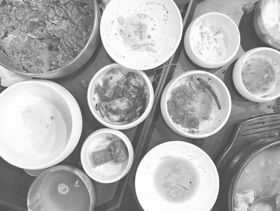 Empty bowls left on the table