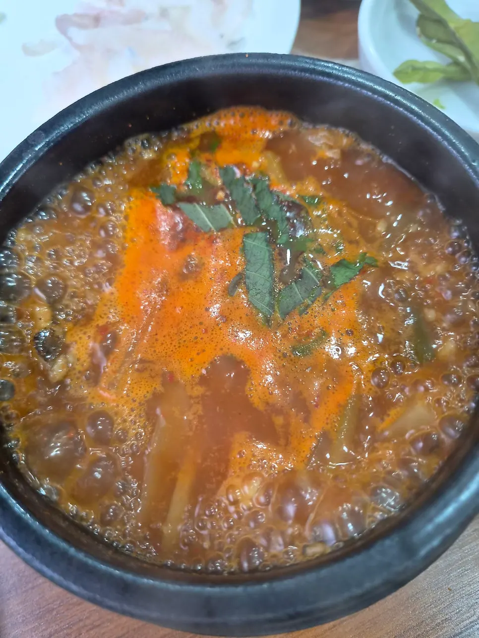 Spicy maeuntang stew made with flatfish