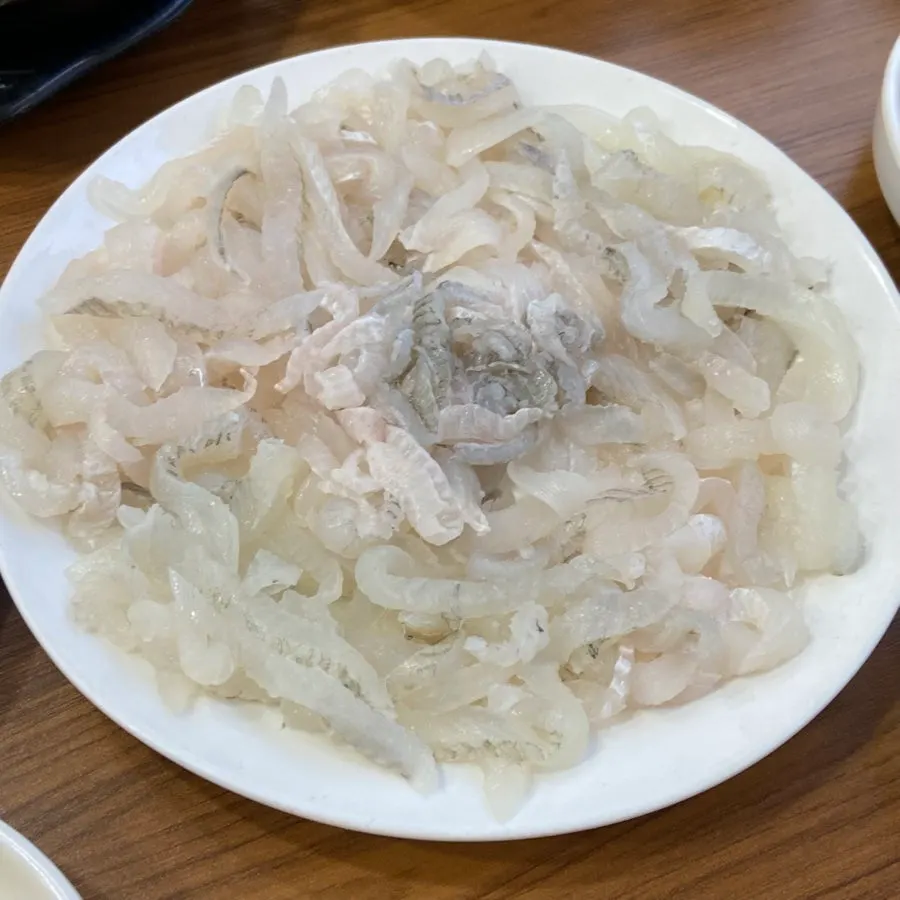 Generous small size of yellow flatfish sashimi