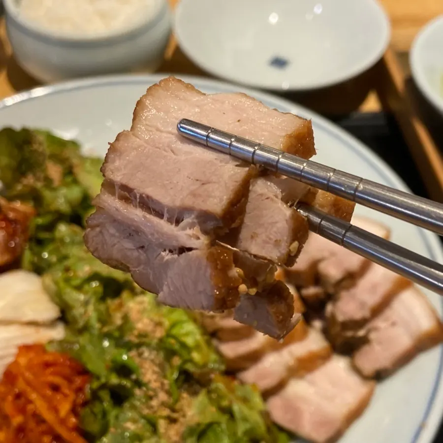 Bossam pork with lean meat and fat mixed together