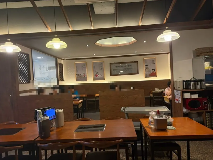 Spacious single-floor seating inside the restaurant
