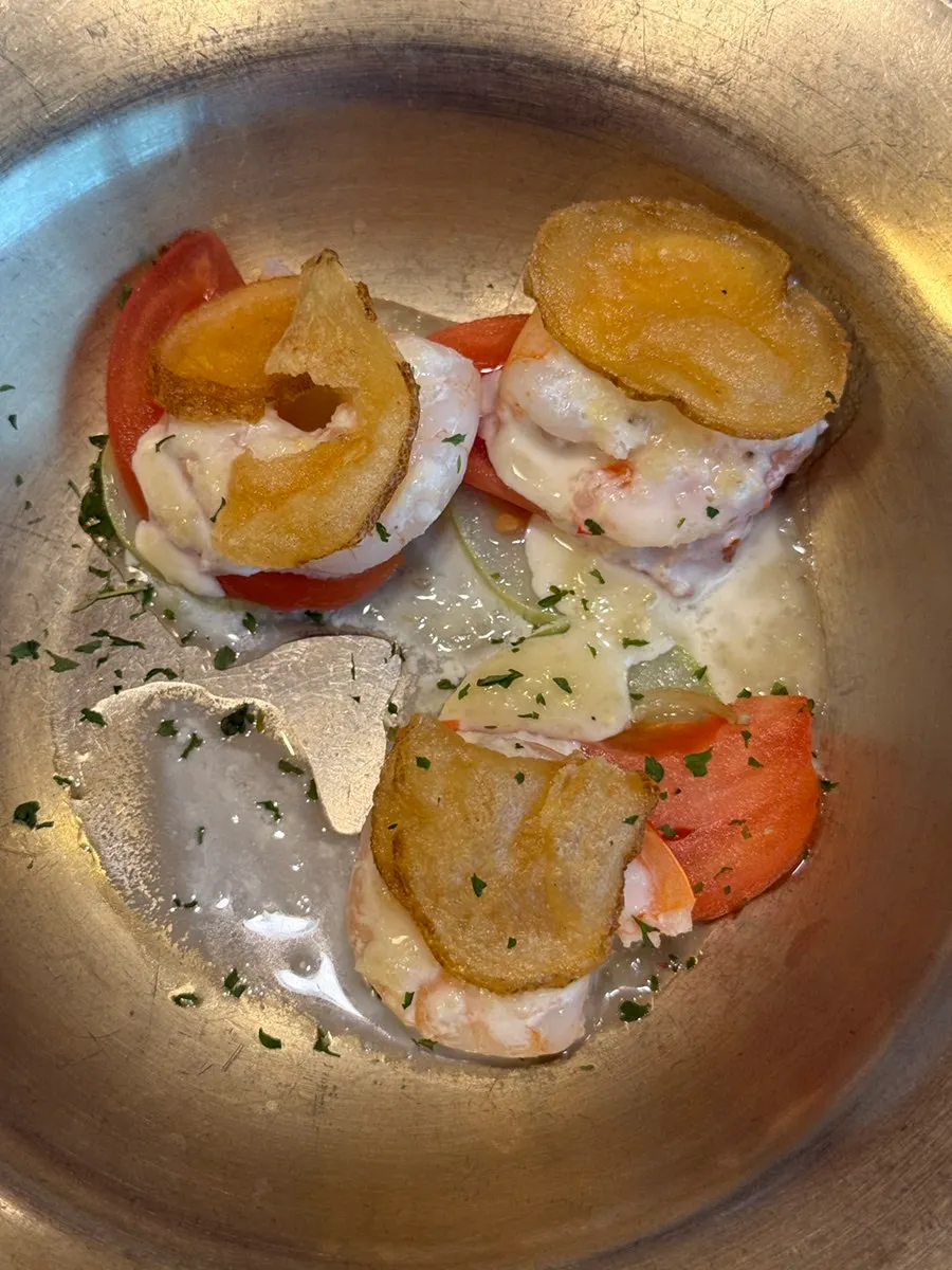 Sweet-and-sour shrimp-and-pine-nut salad