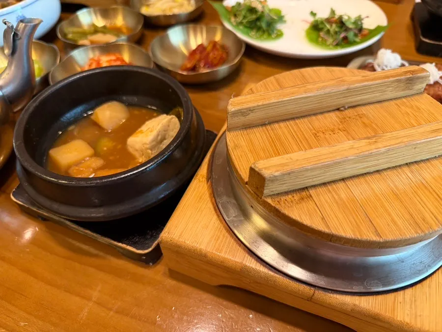 The main table spread of the croaker special