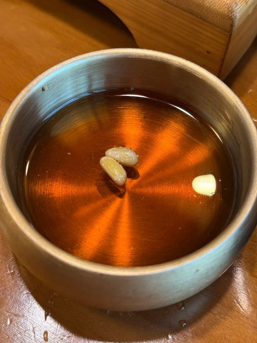 Plum tea served after the meal