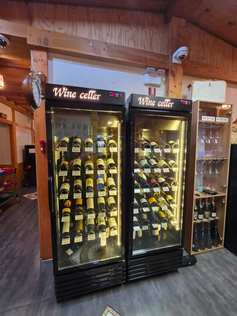 Premium champagne bottles in the cellar section