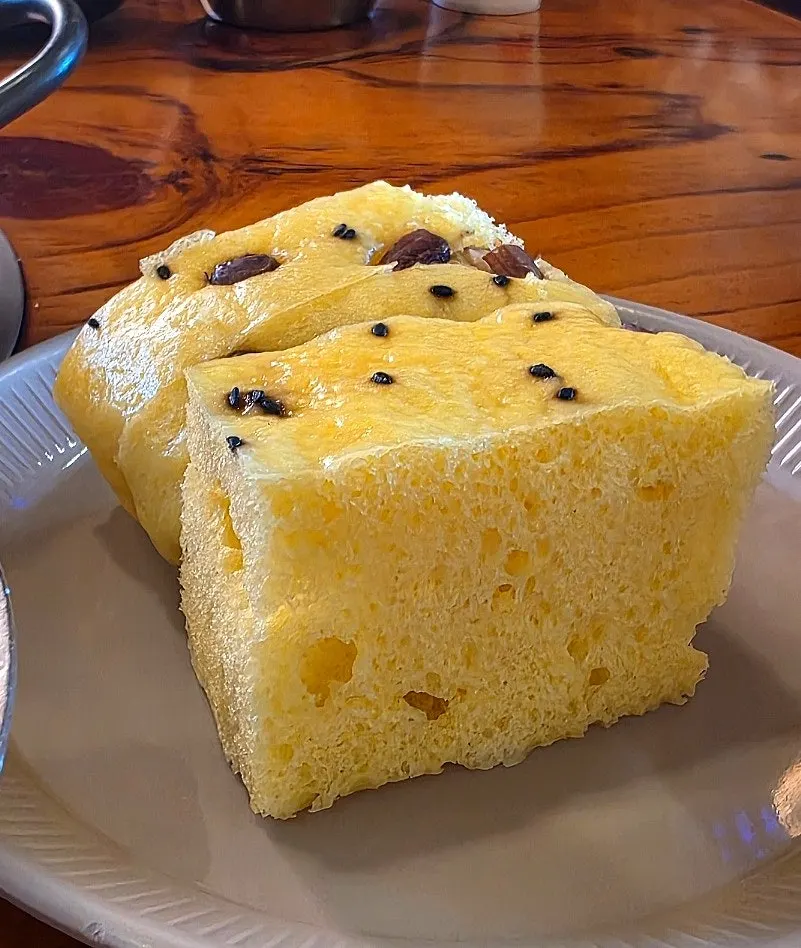 폭신한 옥수수술빵 클로즈업