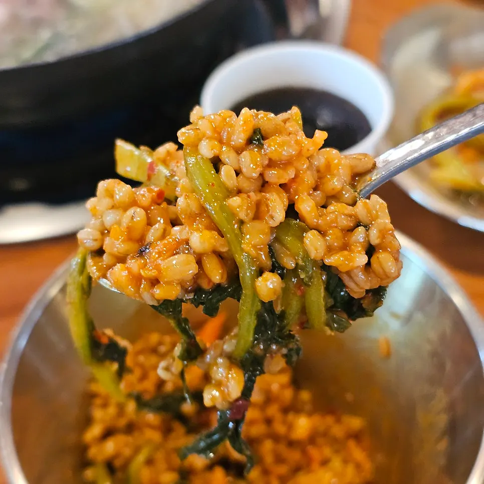 열무김치 보리 비빔밥