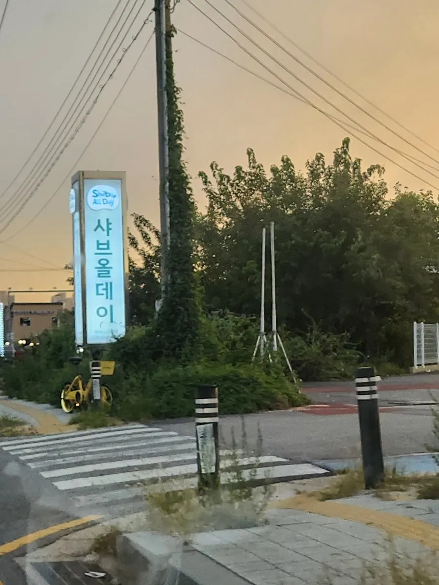 샤브올데이 간판 인근 우회전 지점