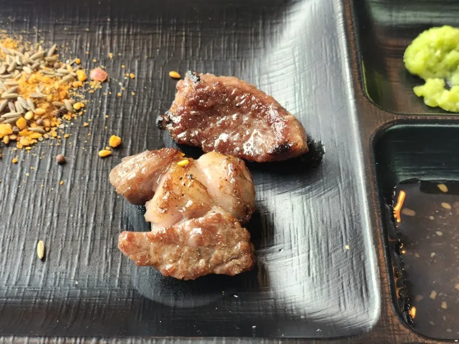 Lamb grilling on the tabletop grill