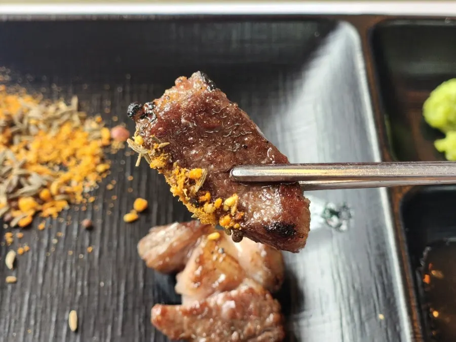 Tenderly grilled lamb loin