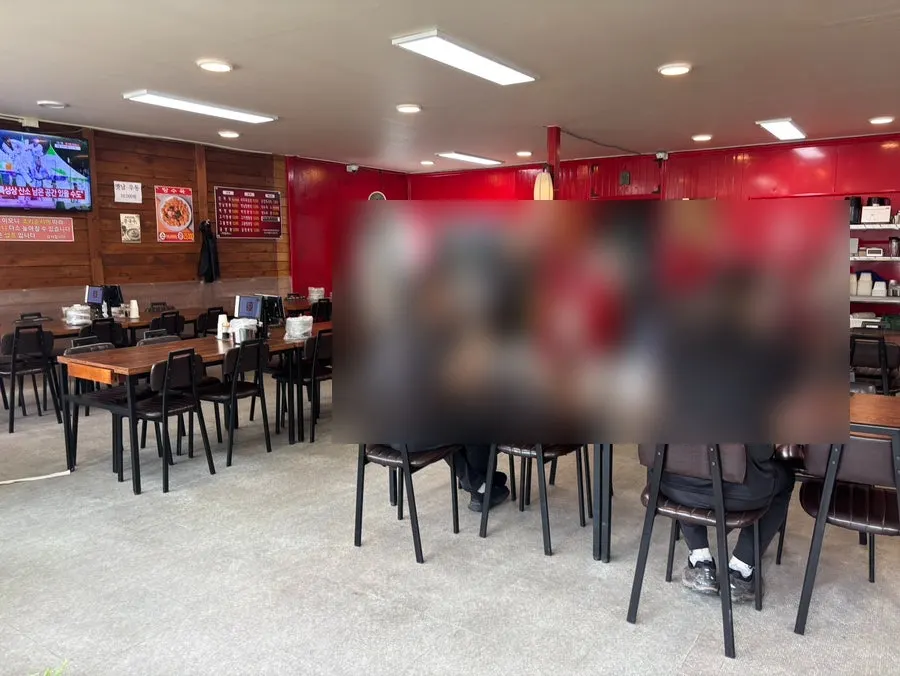 Restaurant interior with red decor