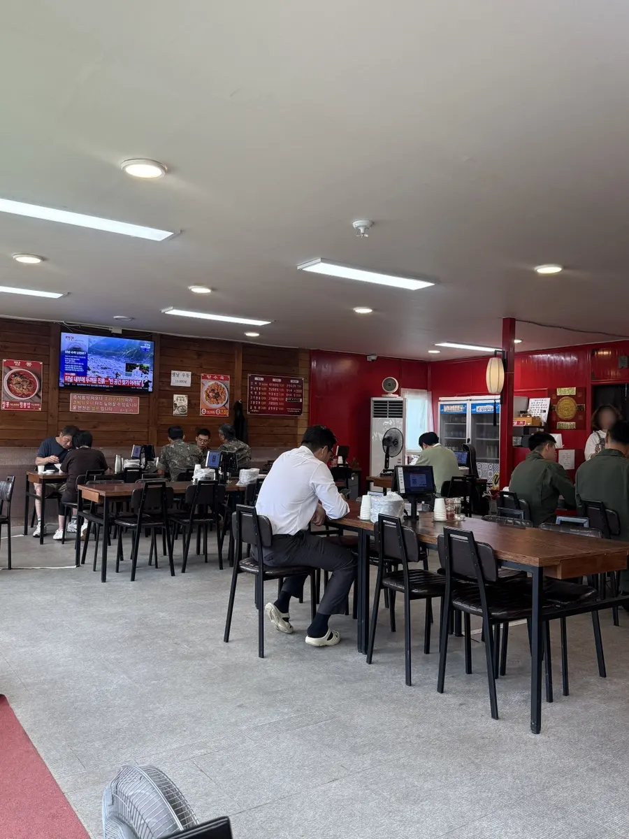 Spacious restaurant interior with multiple tables