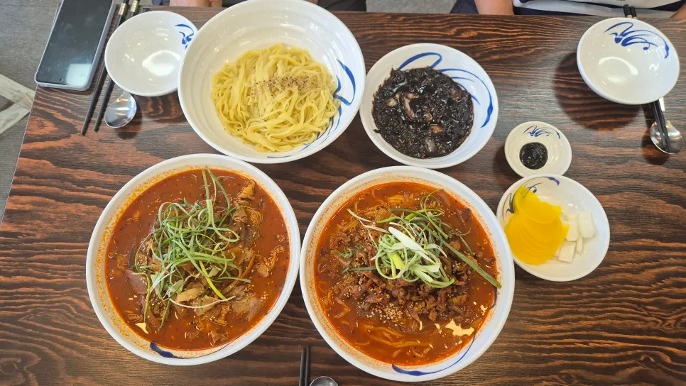Three Chinese dishes ordered extra-large