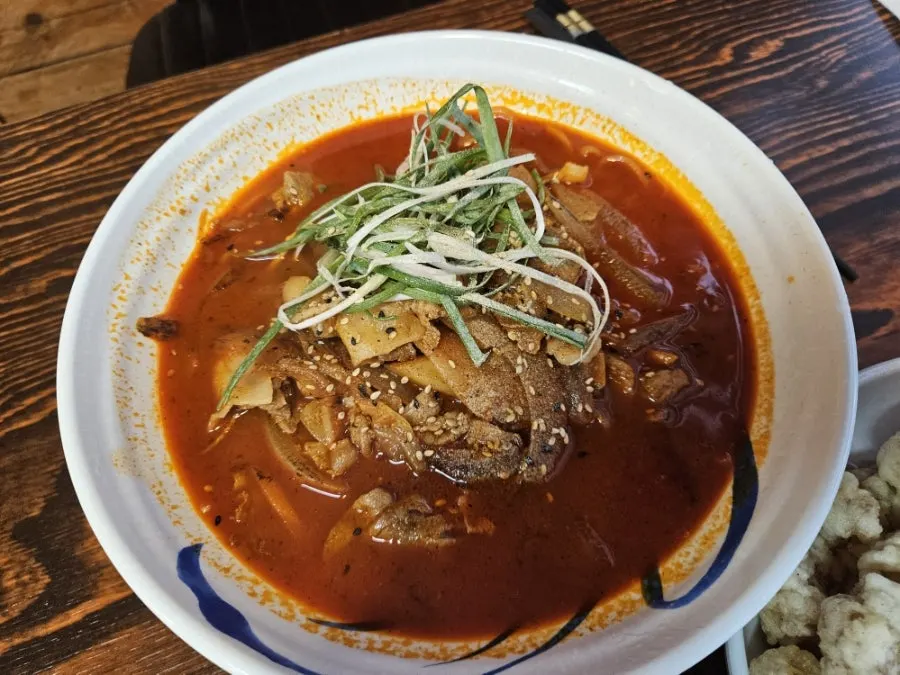Meat jjambbong loaded with meat at Jangsu Jjambbong Jeonmunjeom