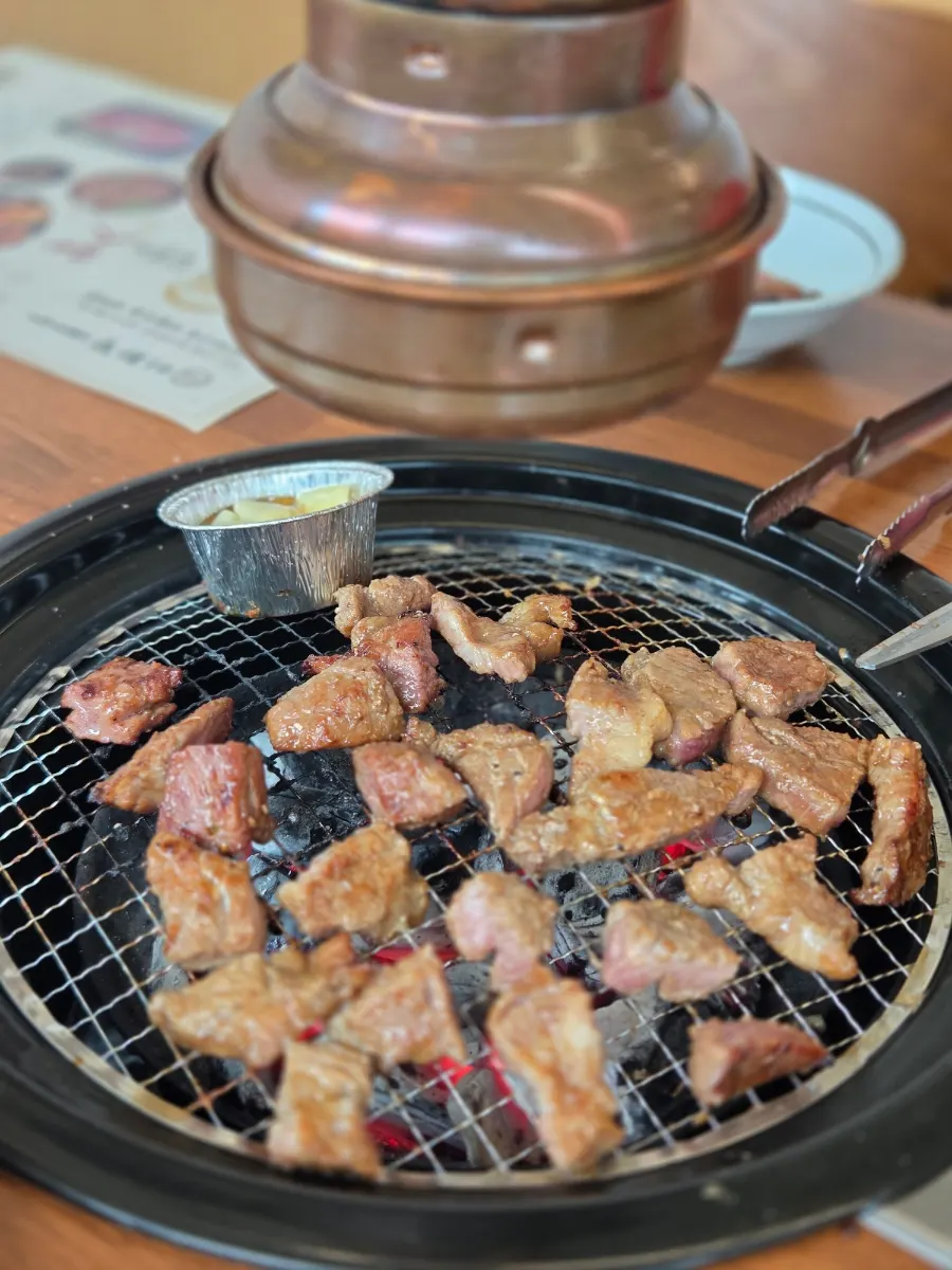 A plate of raw seasoned pork grill for two, ordered
