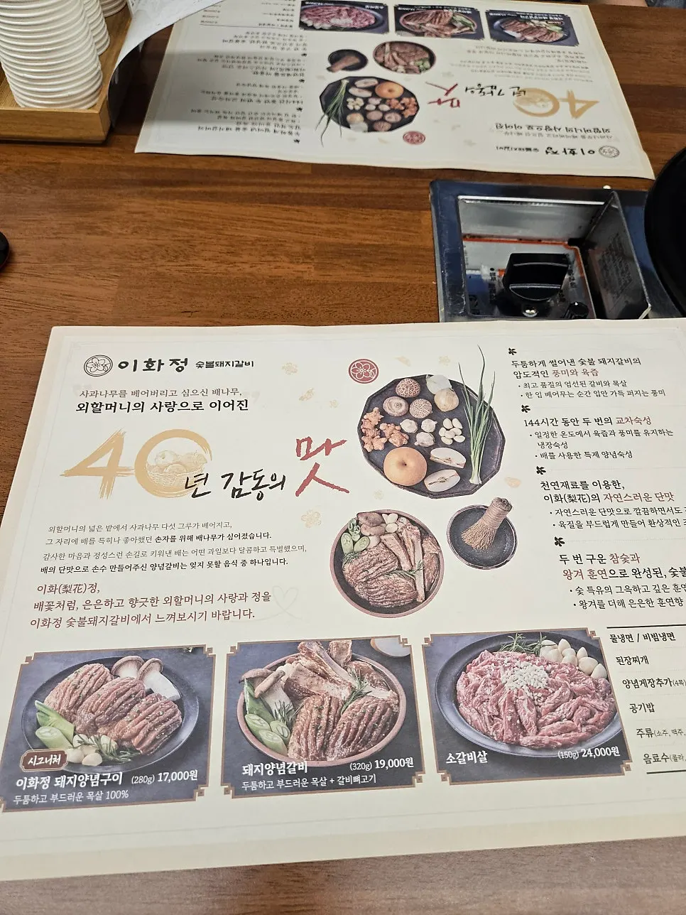 이화정 숯불돼지갈비 매장 내부 모습