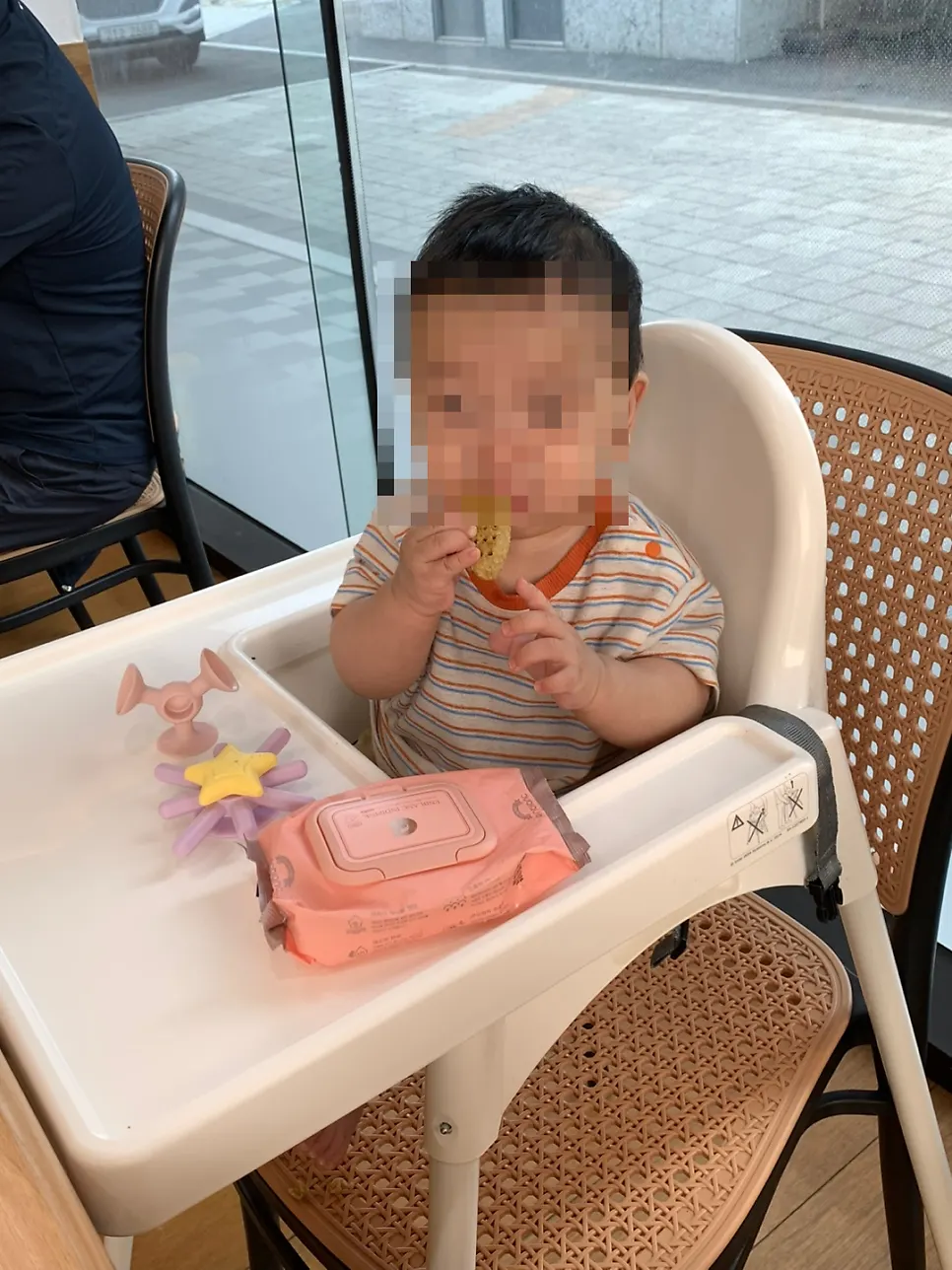 Baby chair set up at the table