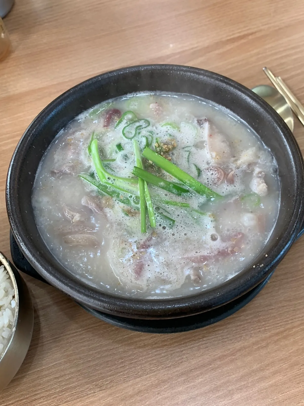 A bowl of pork soup packed with fillings