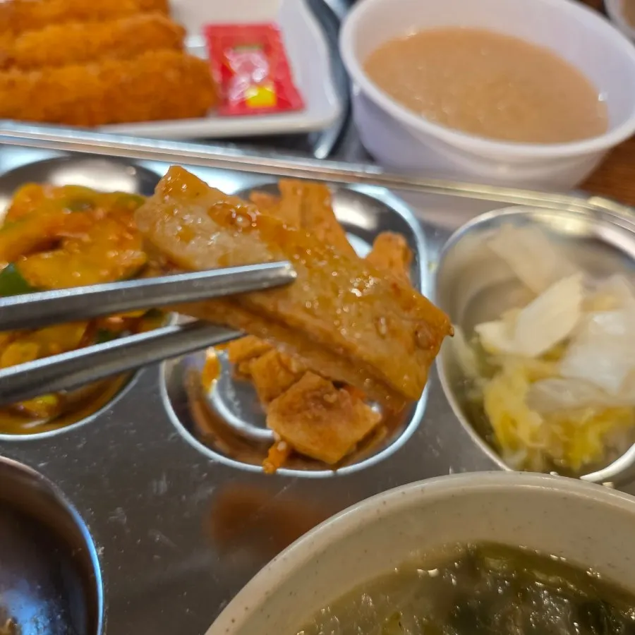 Plate of soy-marinated perilla leaves and cucumber salad