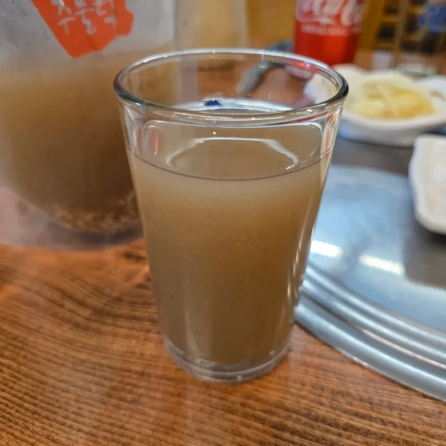 Close-up of the not-too-sweet homemade sikhye