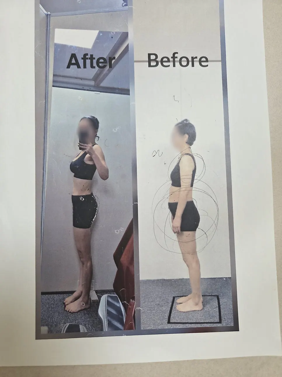 Record of the director's diet success before and after comparison
