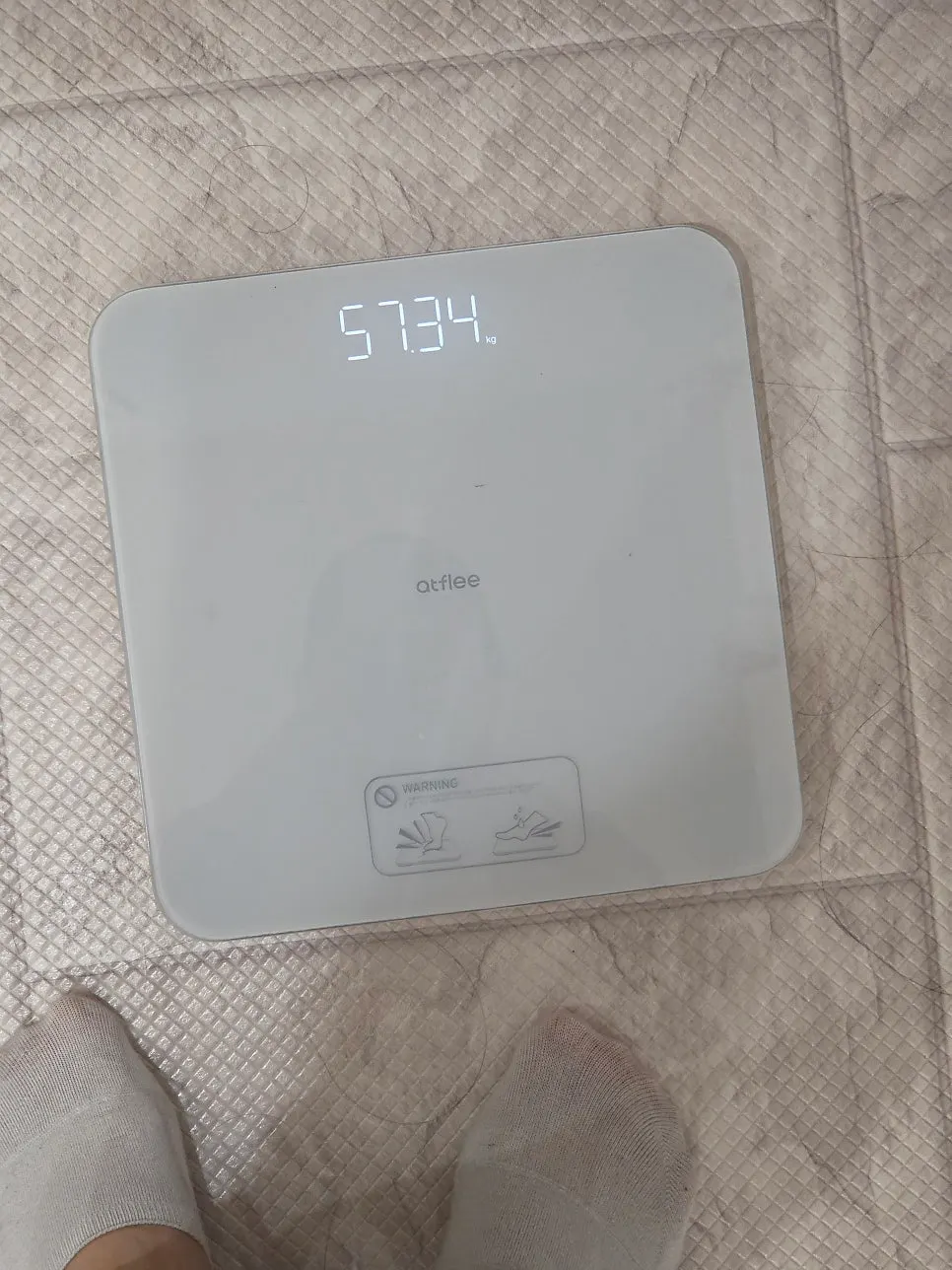 Weight log after treatment combined with walking and exercise