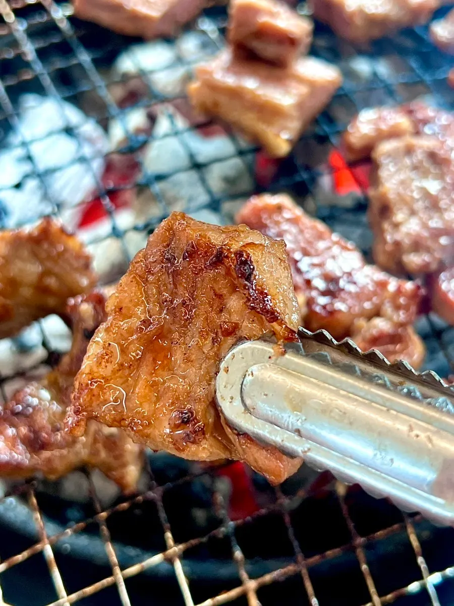Pork yangnyeom-galbi aged in a pear-based marinade