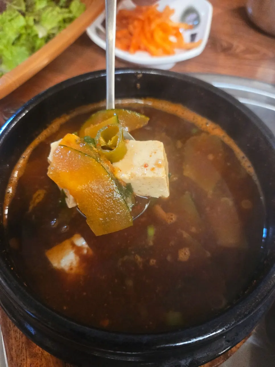 흑미밥과 함께 먹는 집된장 된장찌개