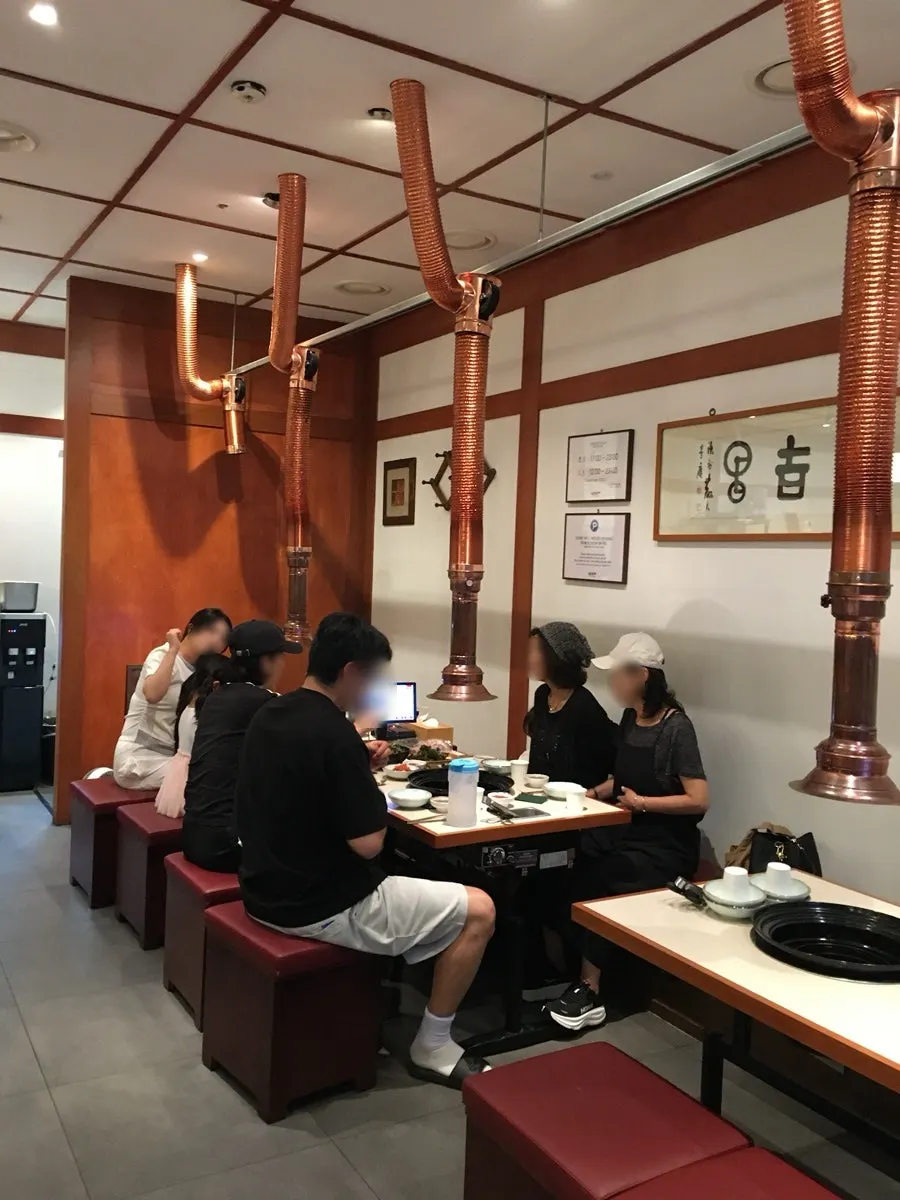Reserved table set up at Okryeon Galbi